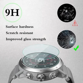 HUADU Watch Screen Protector (3+1Pack) Compatible for COROS APEX 2, Tempered Glass Film Anti-Scratch High Definition Full Coverage and Soft TPU Protective Case, Black