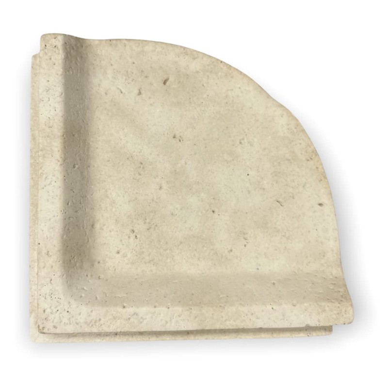 Tenedos Premium Quality Classic Cream Travertine Resin Corner Shelf -