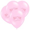 Baby Shower Balloons, Pastel Pink Bootie Design 6 Pack