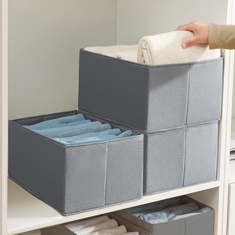 MORELX Kleiderschrank Organizer, 2 Stück Größer Jeans Schrank Organizer, Faltbare