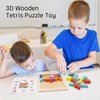 VORHOT 3D Puzzle Tetris Game Children, Wooden Puzzle with 30