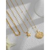 TOVABA Gold Layered Necklaces for Women Cute Shell Charm Simple