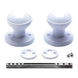 Merriway® BH01832 Plastic Mortice Cupboard Cabinet Door Knob Set - White