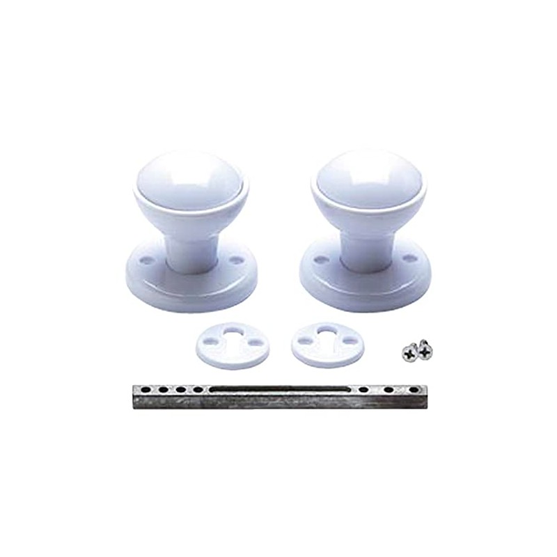 Merriway® BH01832 Plastic Mortice Cupboard Cabinet Door Knob Set -