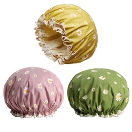3 Piezas - Gorras para Baño, Reutilizable Gorros para Regadera, Ajustable Gorros de Baño Impermeable para Mujer, Gorro de Ducha de Doble Capa, para Ba