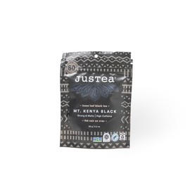 JusTea MT. KENYA BLACK | Loose Leaf Black Tea | Recyclable Refill Pouch | 40+ Cups (90g) | High Caffeine | Award-Winning | Fair Trade | Non-GMO