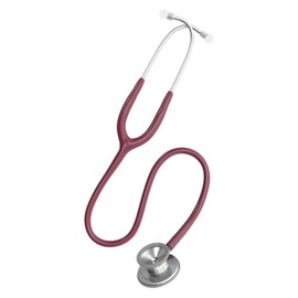 DocCheck "Lausch" Stethoscope - Double Head Chestpiece, Thick-Walled Tubing System, Adjustable Ear Hooks, Includes Name Plate & Spare Parts Set, Latex-Free, 77 cm, 190 g (Burgundy)