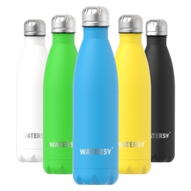 WATERSY Stainless Steel water bottles,17oz/500ml Insulated Water Bottles,Blue metal water bottle Keeps Drink Cold and Hot,BPA Free kids water bottles for School,Gym,Travel,Sports