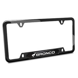 iPick Image Compatible with Ford Bronco Real Carbon Fiber Insert Black 50 States Stainless Steel License Plate Frame