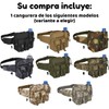 Mochila Cangurera Táctica Militar Caqui para Cintura con Porta Botella,