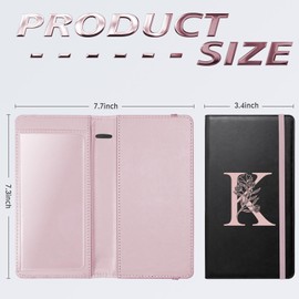 Kakurookie Letter Checkbook Cover, RFID Blocking Checkbook, Duplicate Checks with Pen Holder, Cards Slots, Multi-Functional Checkbook Holder for Personal and Business Checks (K)