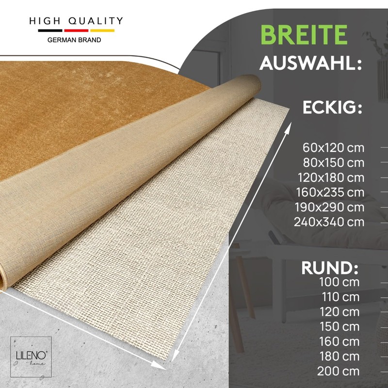 Lileno Home Non-Slip Jute Carpet Underlay (60 x 330 cm)