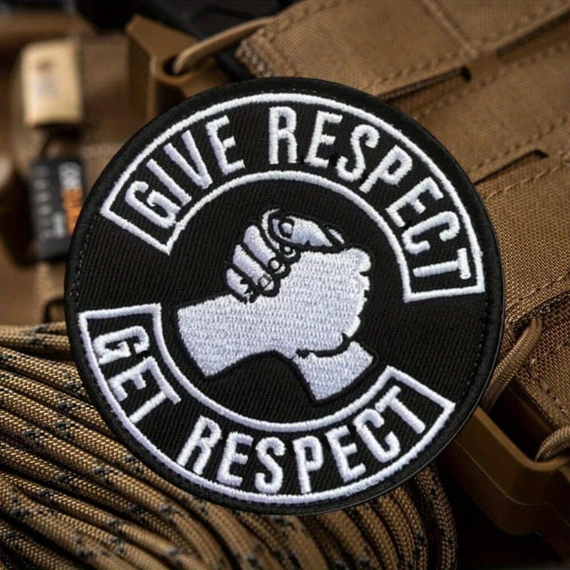 Give Respect-Get Respect Morale Meme Patch Embroidered Backpack Hook Loop