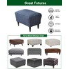 CRFATOP Ottoman Chair Cover Large Ottoman Chair Slipcovers Solid Rectangle