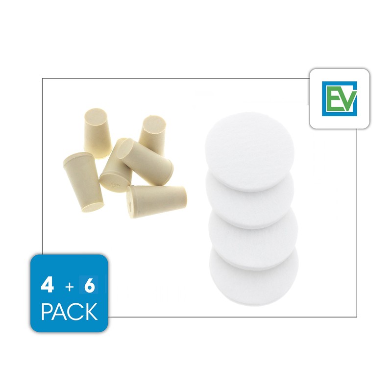Replacement Stoppers (6 Pack) & Filters (4 Pack) Combo Pack