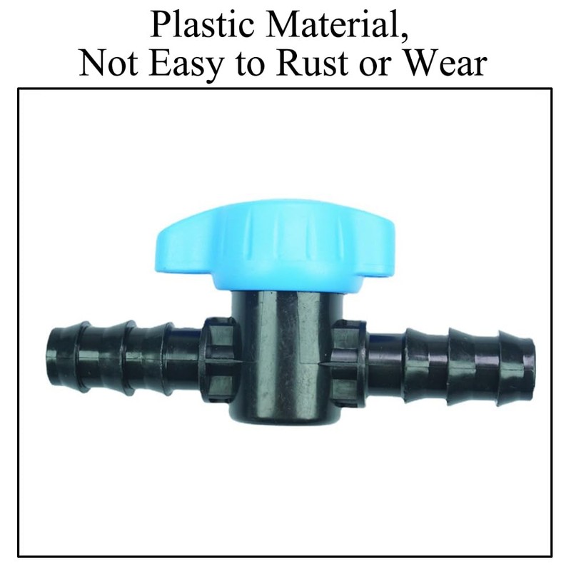 Supertool Drip Irrigation Shut Off Valve, 20mm Plastic In-line Barbed