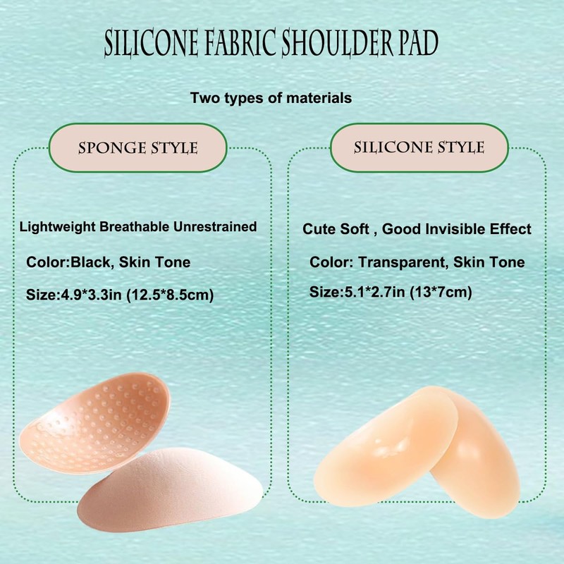 icyhey 4 Pair Sholder Pads Ultra Silicone ShoulderPads for Womens