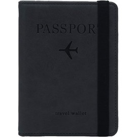Lumbor37 Caja de Pasaporte RFID Billetera Caja de Tarjeta de Visita Bolsa de Almacenamiento de Documentos de Viaje (Negro)