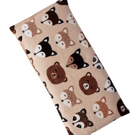 Whiffy Bean Bags Microwave Heating Pad Filled With Flax Seed and Choice of Dried Herbs, Herbal Cold Pack, Good Size for Back Pain and Cramps, Hot and Cold Therapy, 6" x 12" (Brown Animals, Chamomile)