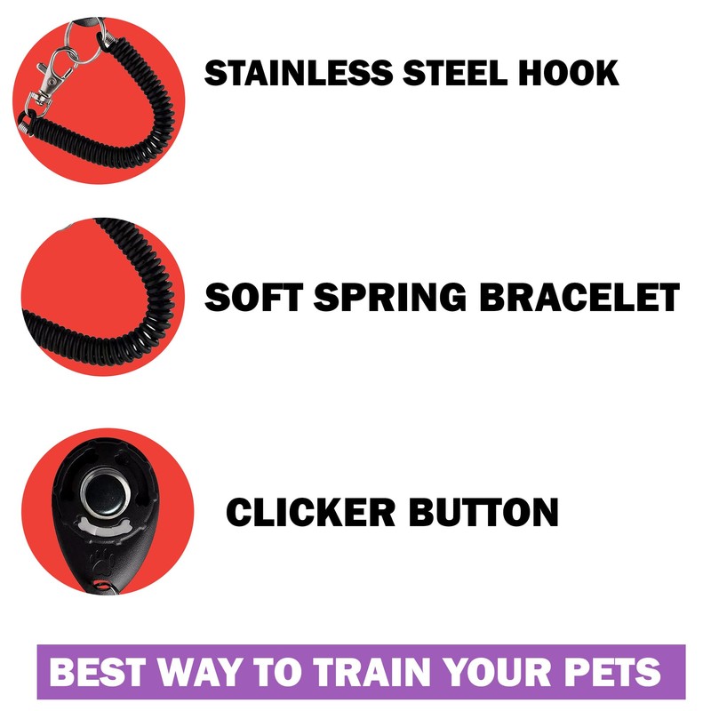 WedDecor Pet Training Clicker with Wrist Strap - Ideal for