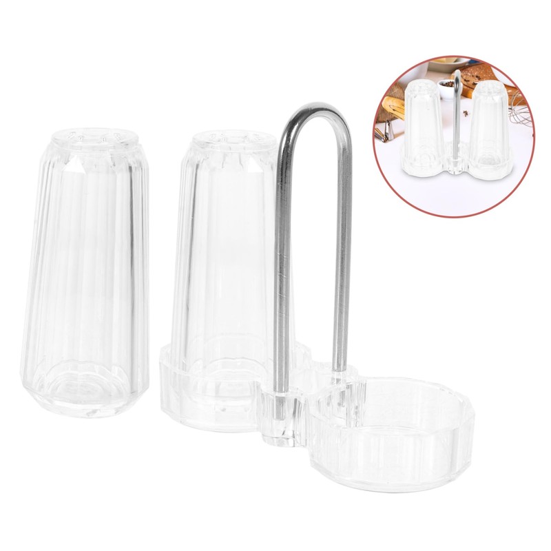 MAGICLULU 2 Sets Dispenser Holder Acrylic Spice Bottle Condiment Jar