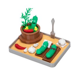 Stylor Pickle Zen Garden Office Desk Decor - Mini Decorative Therapy Sand Tray with Pickle Figurines and Wooden Barrel, Humorous Funny Stress Relief Gift Kit