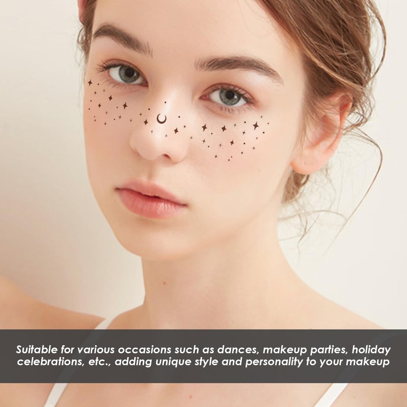 7 Freckle Stickers, Makeup Stickers, Stencil Face Stickers, Freckle Tattoo