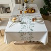 Lifetooler Table Cloths Rectangle Cotton Linen Tassel Tablecloth Waterproof Wrinkle