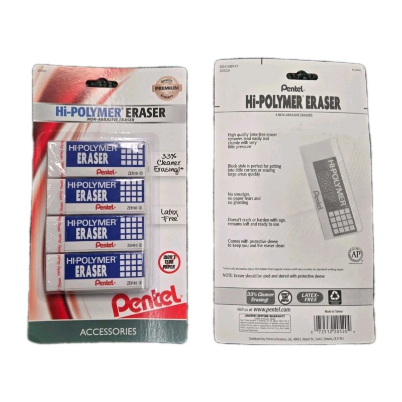 Pentel Hi-polymer Erasers (8 Count)