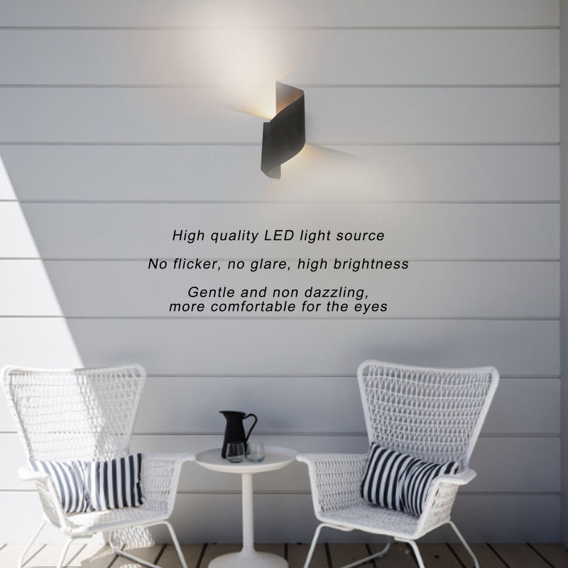 LED Wall Light Modern Waterproof Decorative Warm Light Innovative Spiral