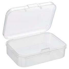 PATIKIL Clear Storage Container with Hinged Lid 65x45x20mm, 12 Pack Plastic Rectangular Box for Beads Art Craft