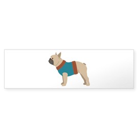 CafePress French Bulldog 10"x3" Rectangle Vinyl Bumper Sticker Car Decal