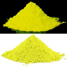 UV Reactive Fluorescent Pigment - 100g Intense Luminous Powder for Paints, Epoxy, Slime, Nail Design & Decorations - 7 Vibrant Colours (Yellow)