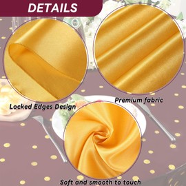 Preboun 4 Sets Satin Table Runner and Plastic Round Tablecloths Set 84 Inch Disposable Gold Polka Dots Table Cover for Wedding Bridal Shower Birthday Party Decorations (Maroon,Gold)