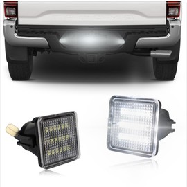 ULTRALTH Full LED License Plate Light Tag Lamp Assembly Replacement for Toyota Tacoma Truck 2016-2023 Fit Tundra Truck 2014-2021 White light Rear Bumper Tag Lamp 2pcs Accessories