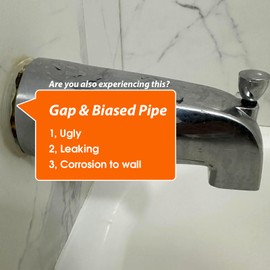 hwalu 1/4" Thick SUS304 Tub Spout Cover Ring, Bathtub Faucet Surround Sealing Spacer Plate, Bath Shower Remodel Trim Faceplate Gasket (Chrome)