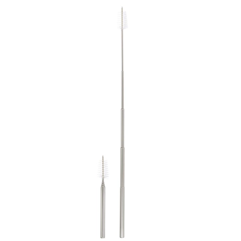 com-four® 2 x Foldable Stainless Steel Straws, Rustproof and Reusable,