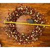 Red Co. 22” Light-Up Christmas Wreath with Red and Cream