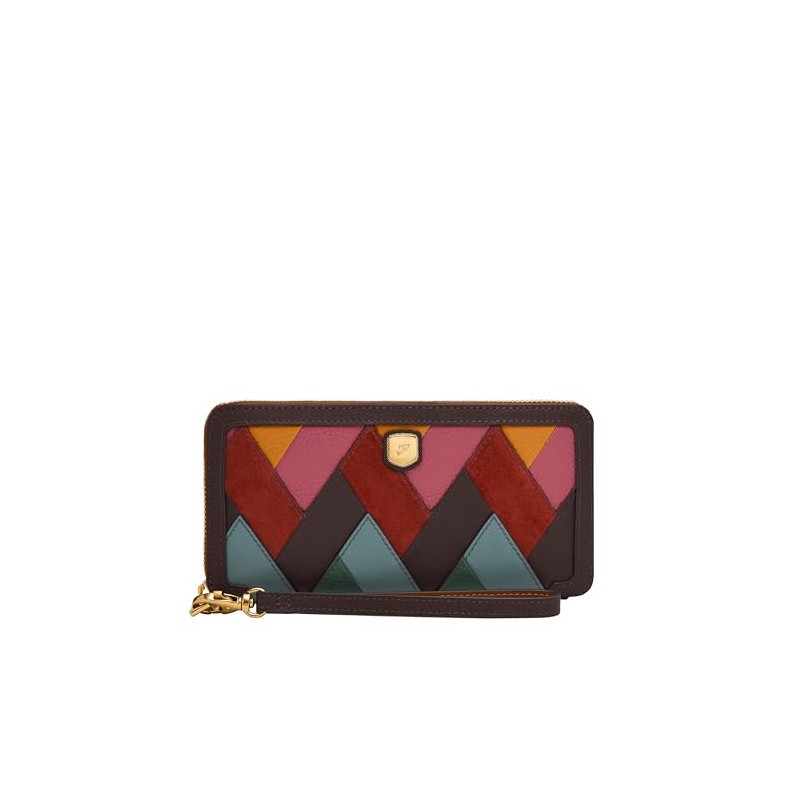 Fossil Women's Lennox Zip Continental Wallet, Patchwork, One Size