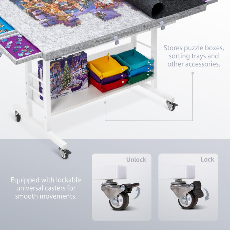 Tektalk 2000 Piece Foldable Felt Jigsaw Puzzle Board with Height