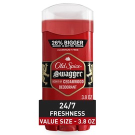 Old Spice Old Spice Aluminum Free Deodorant for Men Red Zone Collection, Swagger Invisible Solid, Lime & Cedarwood Scent, 3.8 Oz