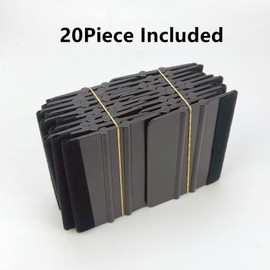 Lunbengo 20 Piece Car Wrap Plastic Squeegee, 10 * 7cm Window Tint Squeegee Film Tools, Felt Edge Squeegee Decal Wallpaper Applicator, Black