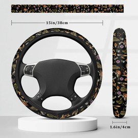 Mushroom Car Steering Wheel Cover, Non-Slip Breathable Steering Wheel for Women Men, Car Accessories Universal Fit 14.5-15.5 Inch Steering Wheel Covers