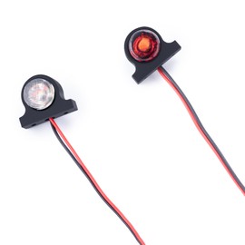AXSPEED 2pcs LED Indicator Light RC DIY Accessories for 1:14 Tamiya Tractor RC Truck (White & Red)