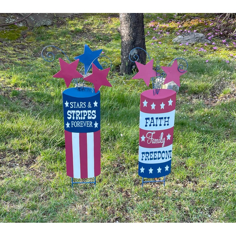 Worth Imports 32" Metal July 4th Patriotic Firecracker Stars, Set