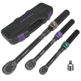 UYECOVE 1/4 3/8 1/2-inch Drive Click Torque Wrench, 4Pcs Torque Wrench Set 20-240 in.lb, 5-45 ft.lb, 20-160 ft.lb，with 1 Adapter，Adjustable Torque Wrench Set for Bike, Motorcycle, Car Maintenance
