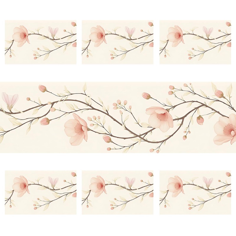 ANNA QUEEN Floral Table Runner and Placemats Set of 6,