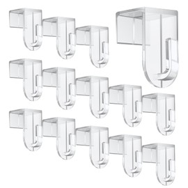 AMFUN Window Hooks, Pack of 14 Window Hangers, Transparent Door Hooks for Windows up to a Maximum of 17 mm Folding Size, Window Hooks for Hanging Window Decoration, 35 x 17 mm