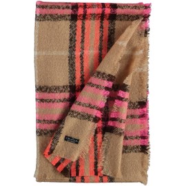FRAAS Cashmink Scarf 63 x 200 cm - Softer than Cashmere - Made in Germany - Stole Checked for Women - Perfect for Autumn and Winter, camel