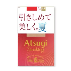 Atsugi FP12163P Women's Stockings, Tighten and Beautiful, Summer, 3 Pairs Set, Compression and Mesh Panty, Sheer Beige